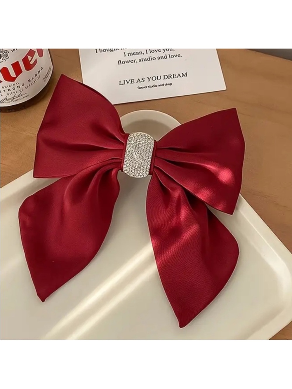 Elegant Red Bow Hair Clip. Christmas Red Bow Hair Accessories. 🎀